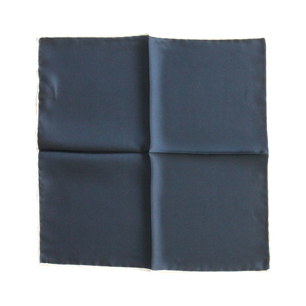 Lacivert İpek Cep Mendili 