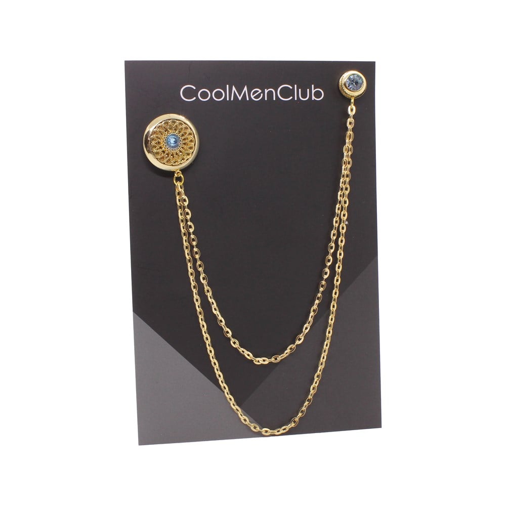 Yaka İğnesi & BroşCMC9555Mavi Taşlı Ceket Yaka İğnesi