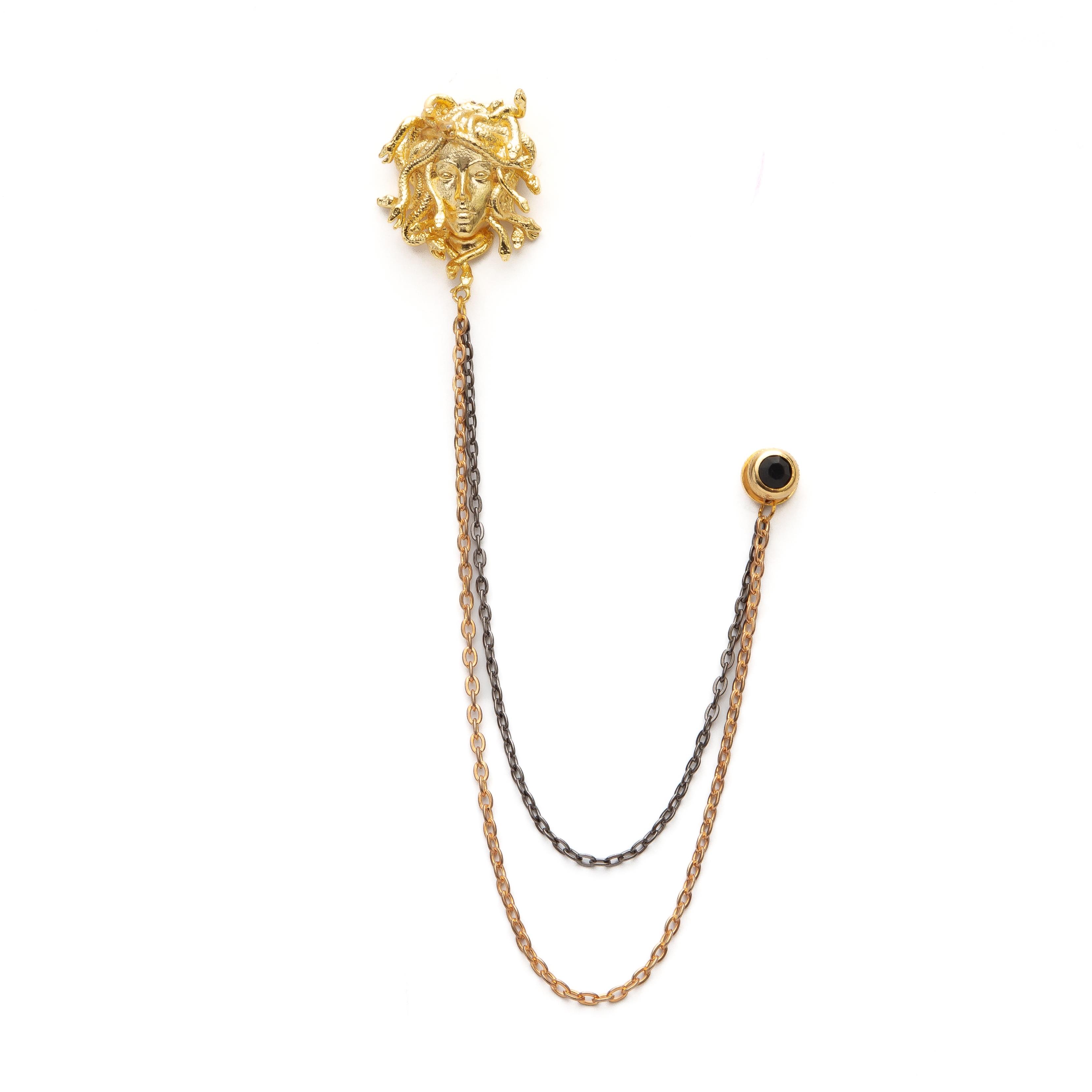 Medusa Figürlü Ceket Yaka İğnesi