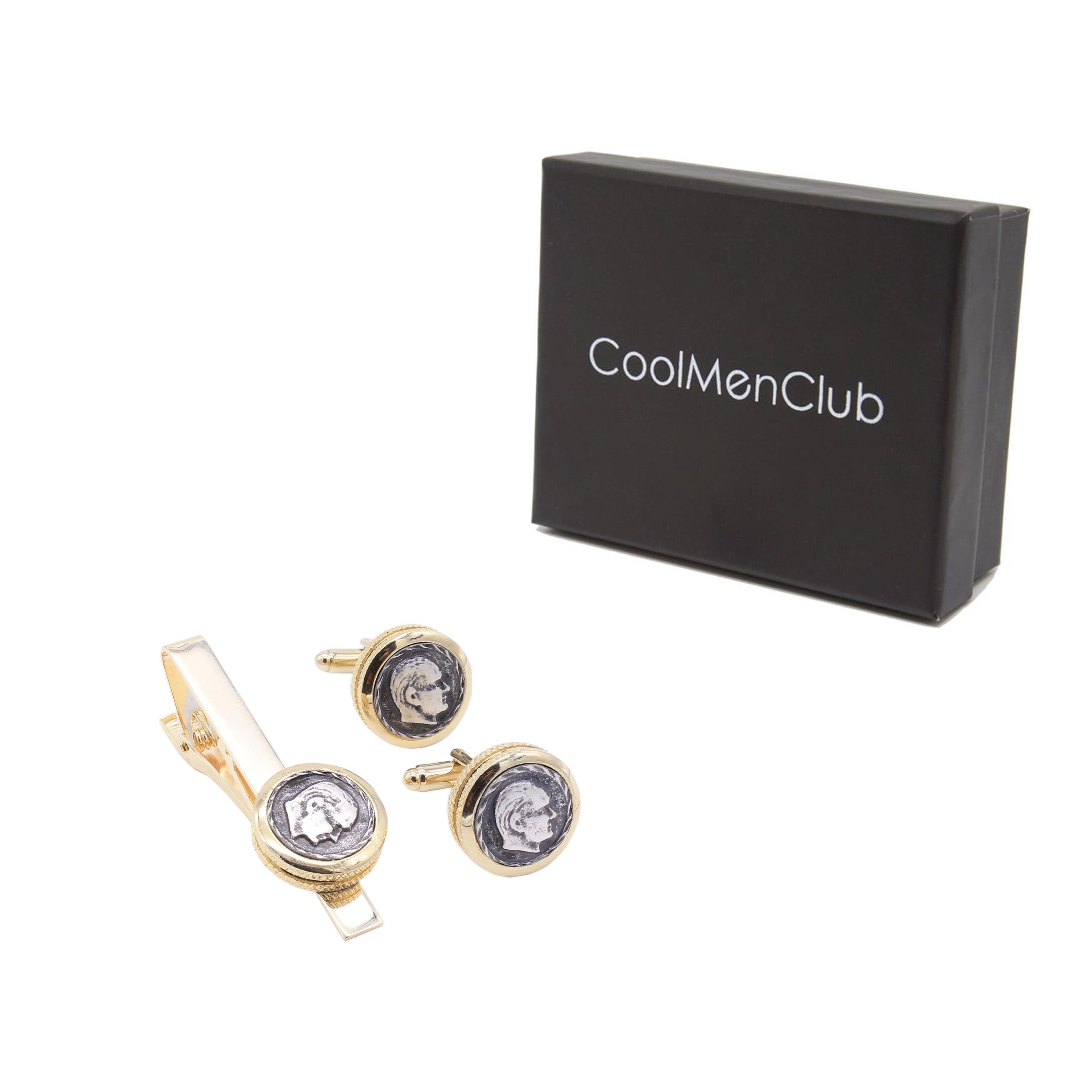 Hediye SetleriCMC2611Mustafa Kemal Atatürk Figürlü Kol Düğmesi ve Kravat İğnesi Seti