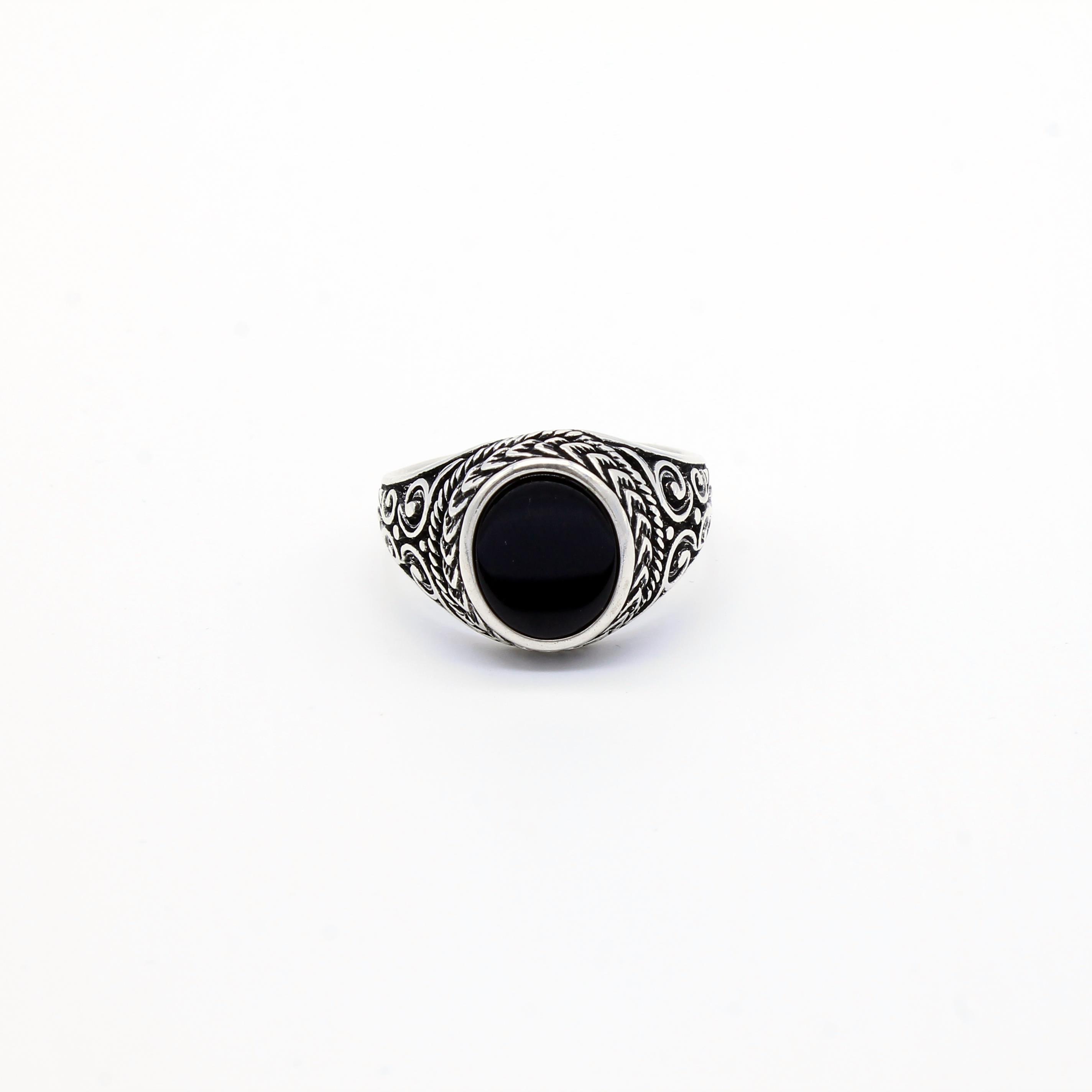 YüzükCMC2577Oniks Doğal Taşlı Gümüş Yüzük