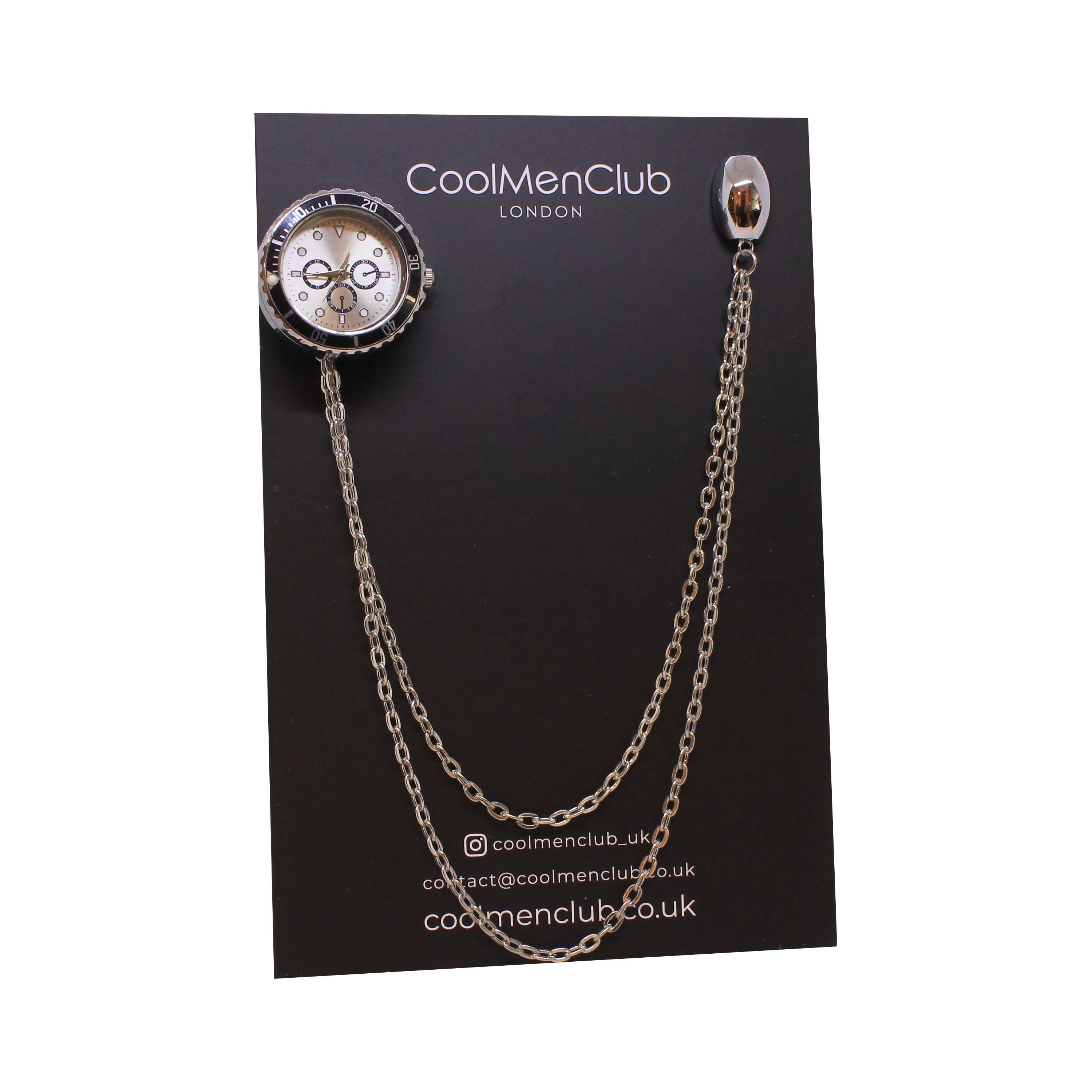 Saat Tasarımlı Ceket Yaka İğnesi