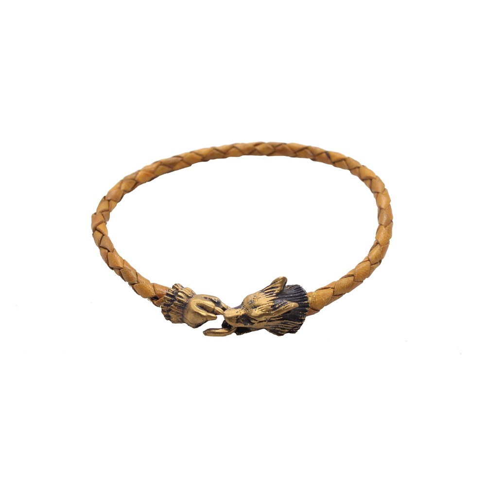 Leather Cool SeriesCMC9808Sarı Bronz Deri Bileklik 