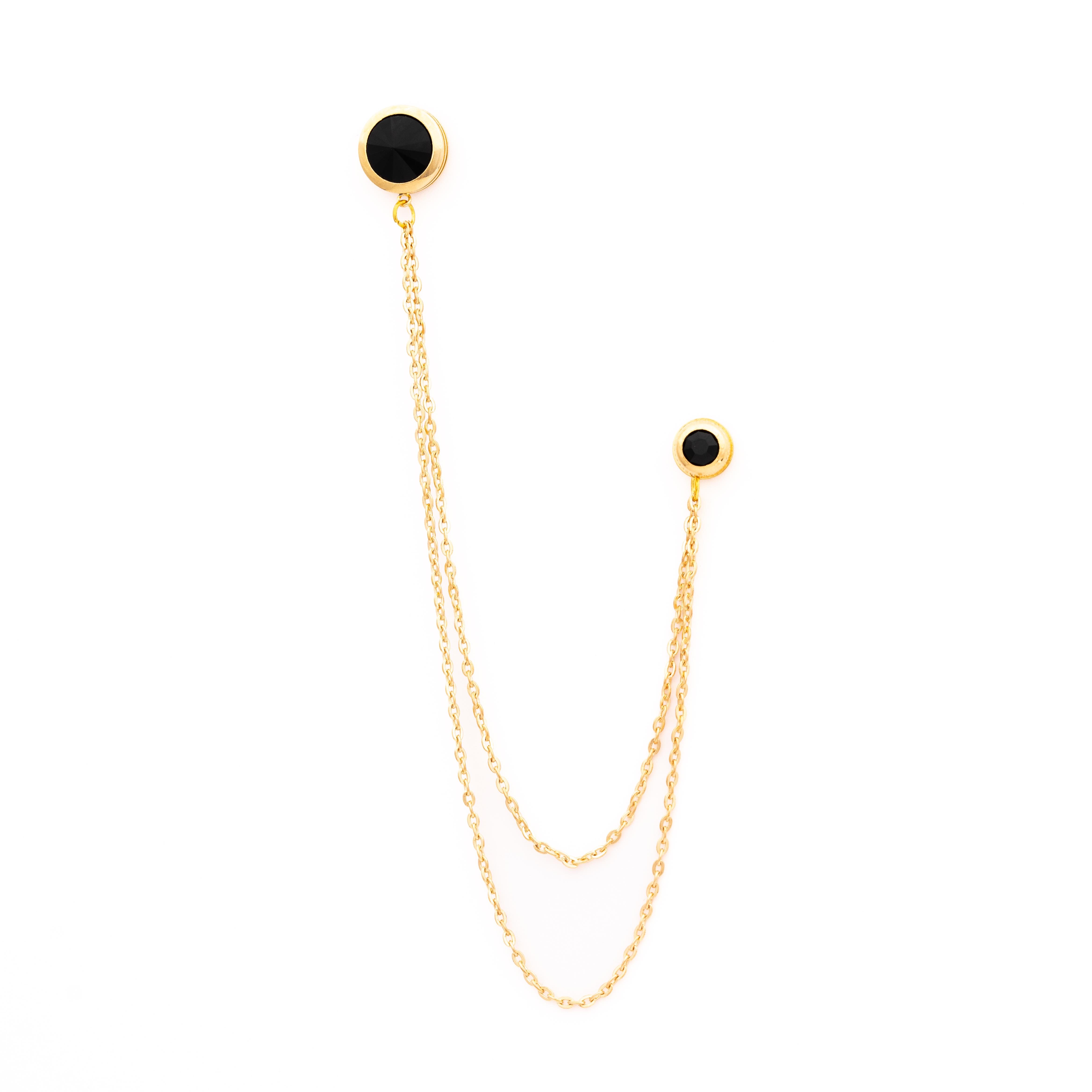 Yaka İğnesi & BroşCMC2191Siyah Taşlı Ceket Yaka İğnesi