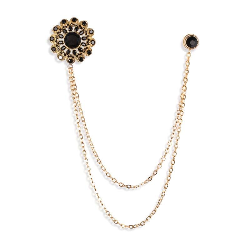 Siyah Taşlı Ceket Yaka İğnesi