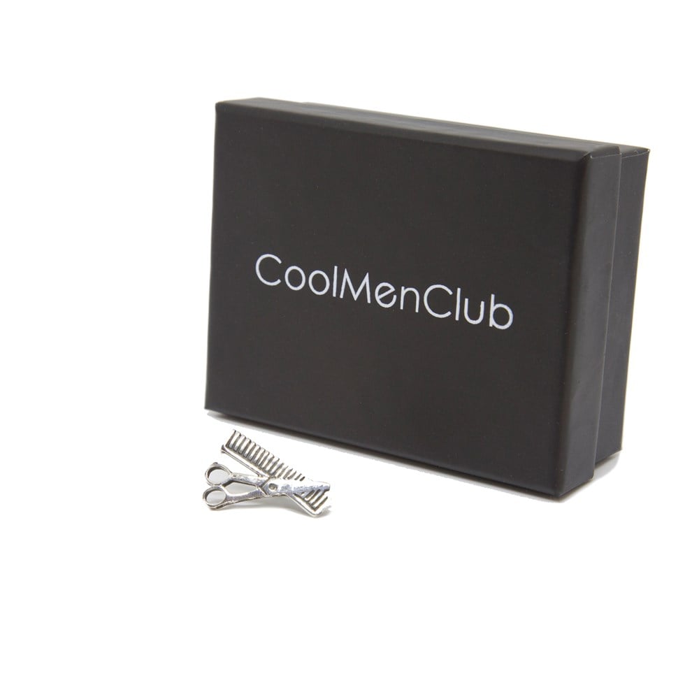 Gümüş Tarak & Makas Yaka Broşu