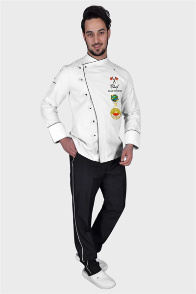  Bıg Chef Modern Beyaz Aşçı Ceketi
