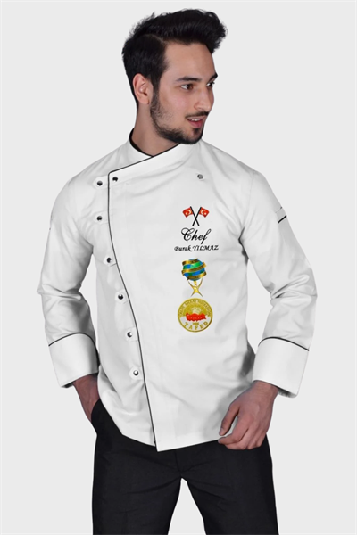  Bıg Chef Modern Beyaz Aşçı Ceketi
