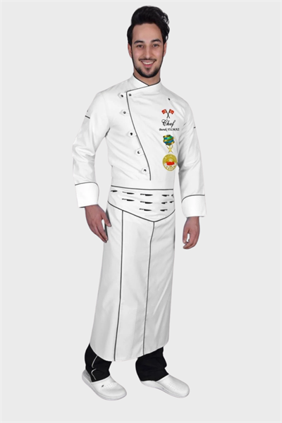  Bıg Chef Modern Beyaz Aşçı Ceketi