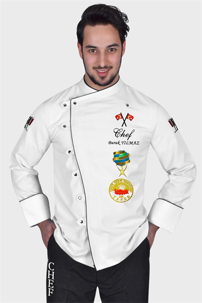  Bıg Chef Modern Beyaz Aşçı Ceketi