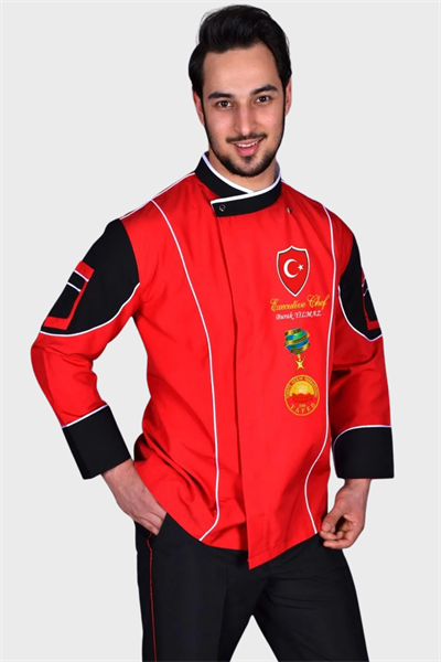  Bıg Chef Yeni Kırmızı Chef Aşçı Ceket Modeli