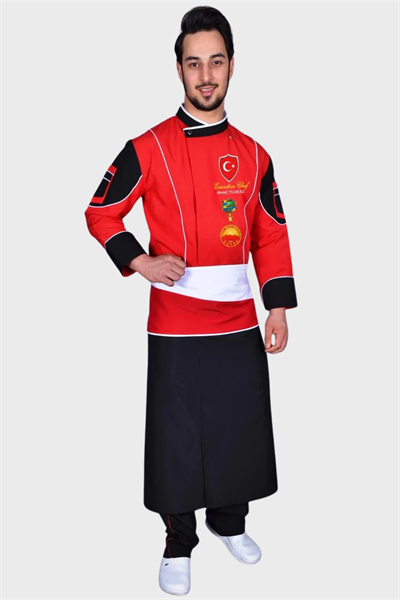  Bıg Chef Yeni Kırmızı Chef Aşçı Ceket Modeli