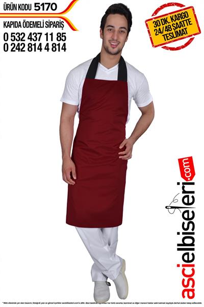  Kalın Askılı Önlük Bordo