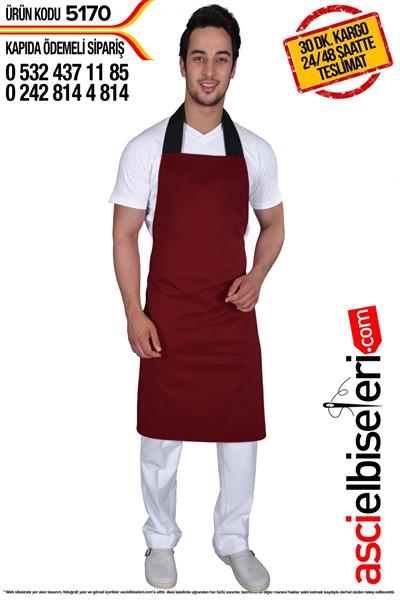  Kalın Askılı Önlük Bordo