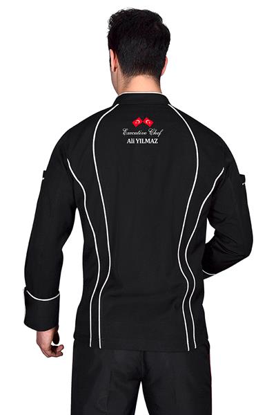 028 Aşçı Ceketinizin Sırtına Türk Bayrağı Altına Ünvanınızı Ve İsminizi Nakış İle İşletin