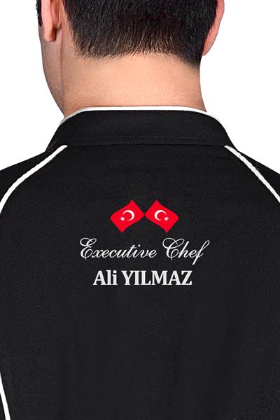 028 Aşçı Ceketinizin Sırtına Türk Bayrağı Altına Ünvanınızı Ve İsminizi Nakış İle İşletin