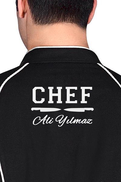 029 Aşçı Ceketinizin Sırtına Chef Altına İsminizi Nakış İle İşletin