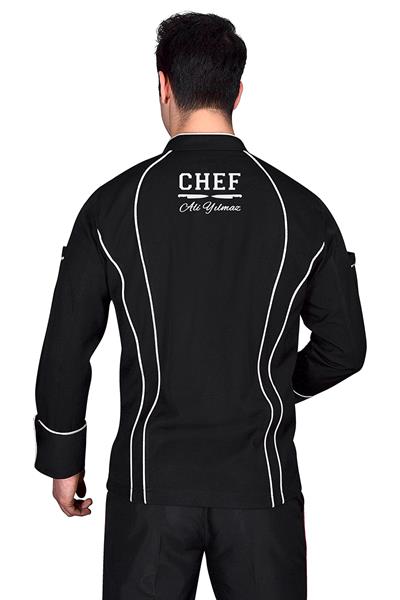 029 Aşçı Ceketinizin Sırtına Chef Altına İsminizi Nakış İle İşletin