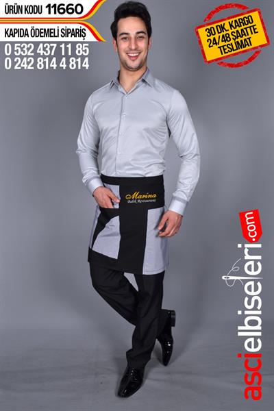 11660 Garson Önlükleri Siyah  Kareli