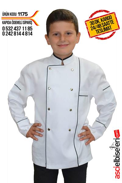 1175  Çocuk Aşçı Kıyafeti (Ceket Önlük Kep)