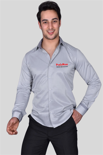 12017 Gri Garson Gömlek Modelleri