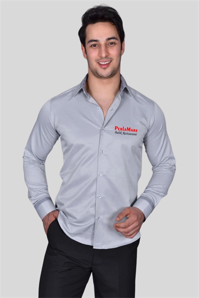 12017 Gri Garson Gömlek Modelleri