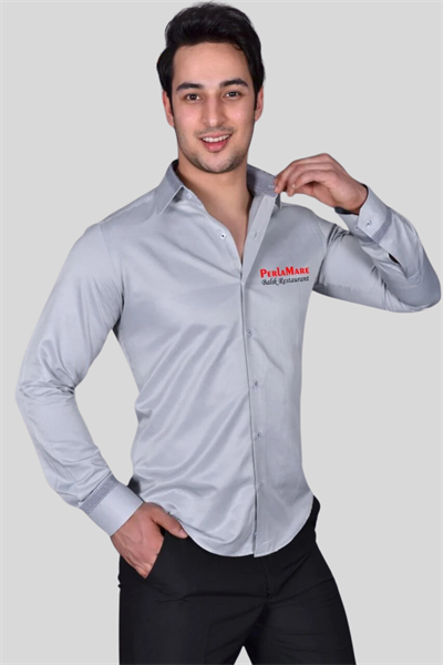 12017 Gri Garson Gömlek Modelleri