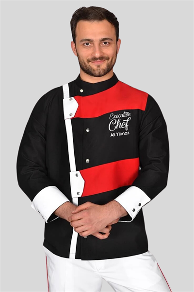 1377 Özel Tasarım Aşçı Elbisesi Siyah
