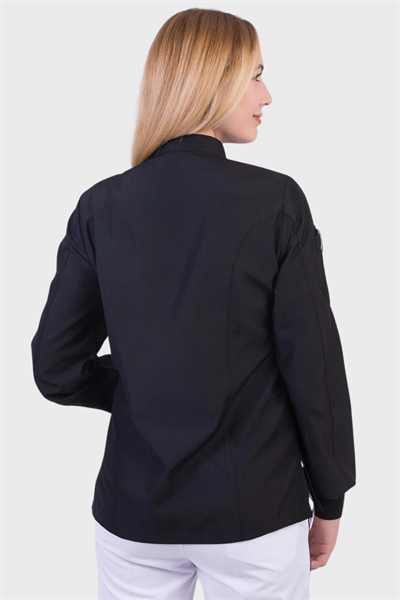 1391 Bayan Elıte Desıgn Siyah Şef Aşçı Ceketleri