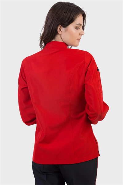 1393 Excellent Kırmızı Bayan Aşçı Ceketi