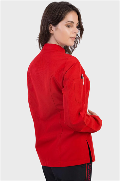 1393 Excellent Kırmızı Bayan Aşçı Ceketi