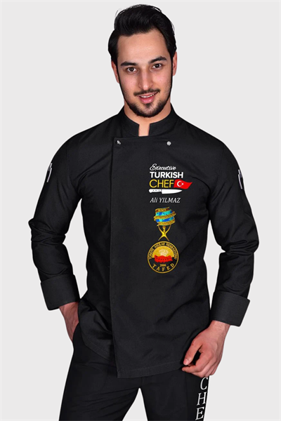 1399 Muhteşem Siyah Turkısh Chef Aşçı Ceketi