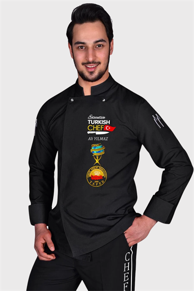 1399 Muhteşem Siyah Turkısh Chef Aşçı Ceketi
