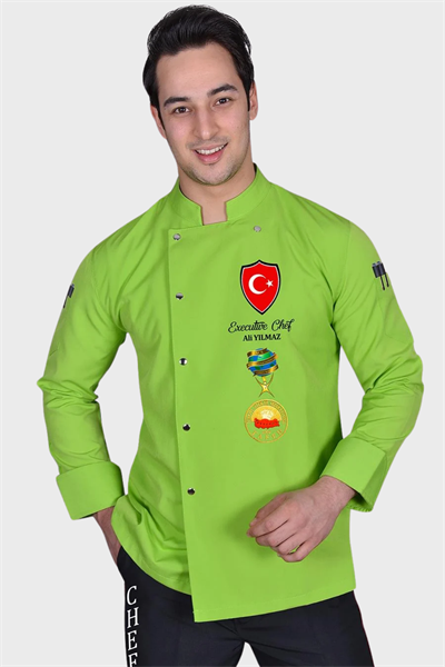 1403 Bıg Chef Fıstık Yeşil Şef Aşçı Ceketi