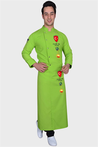 1403 Bıg Chef Fıstık Yeşil Şef Aşçı Ceketi