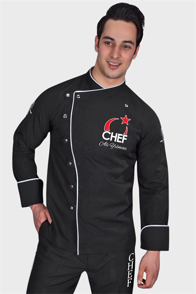 1408 Türkiyem Şef Aşçı Ceketi Siyah