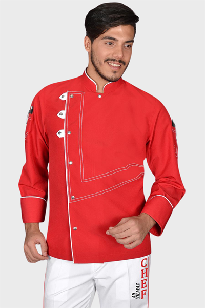 1423 Prodesıgn Kırmızı Chef Aşçı Ceketi