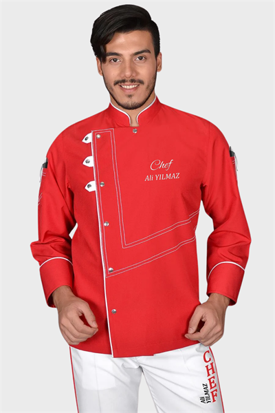 1423 Prodesıgn Kırmızı Chef Aşçı Ceketi