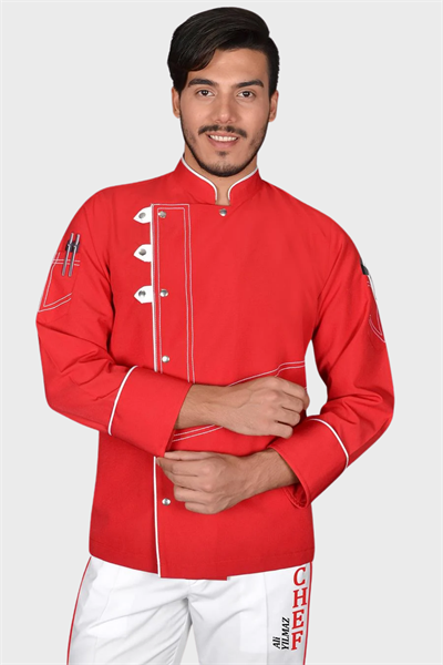 1423 Prodesıgn Kırmızı Chef Aşçı Ceketi