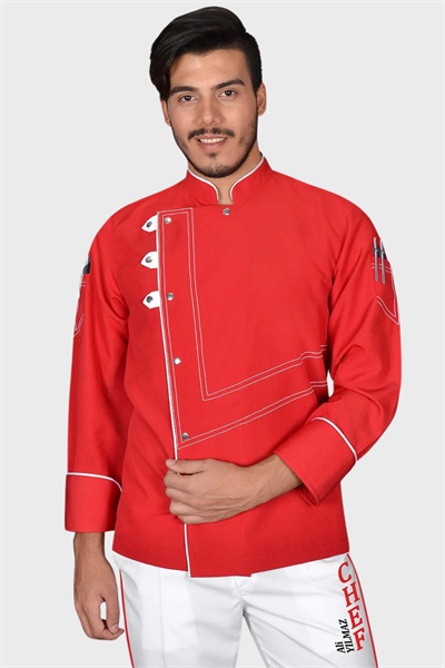 1423 Prodesıgn Kırmızı Chef Aşçı Ceketi