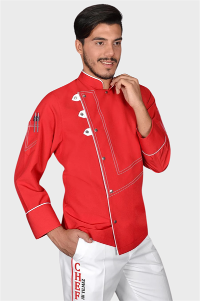 1423 Prodesıgn Kırmızı Chef Aşçı Ceketi
