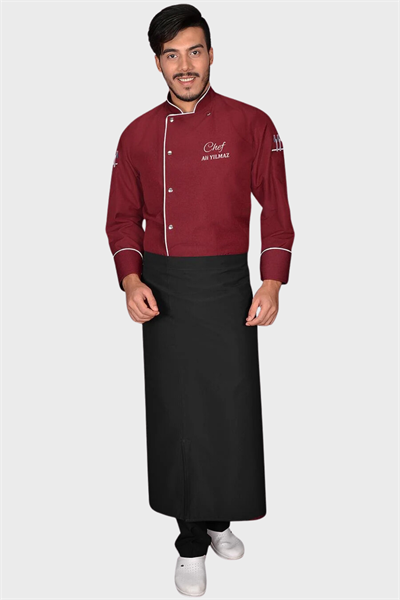 1432 Classıc Chef Aşçı Ceketi Bordo
