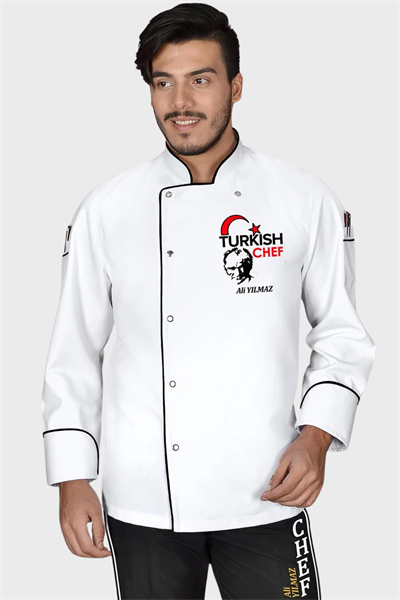 1439 Lider Turkısh Chef Aşçı Ceketi Beyaz