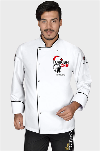 1439 Lider Turkısh Chef Aşçı Ceketi Beyaz