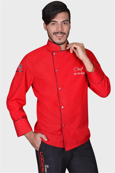 1441 Classıc Chef Aşçı Ceketi Kırmızı