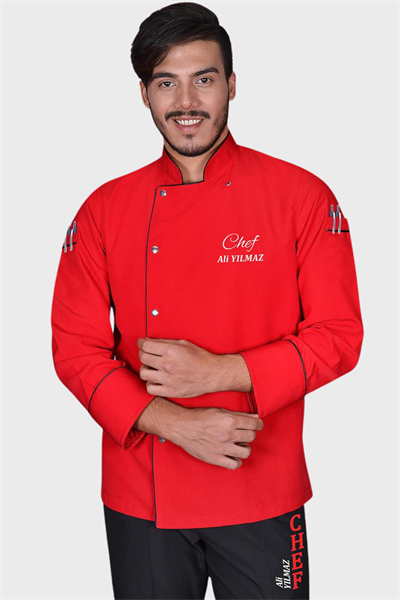 1441 Classıc Chef Aşçı Ceketi Kırmızı