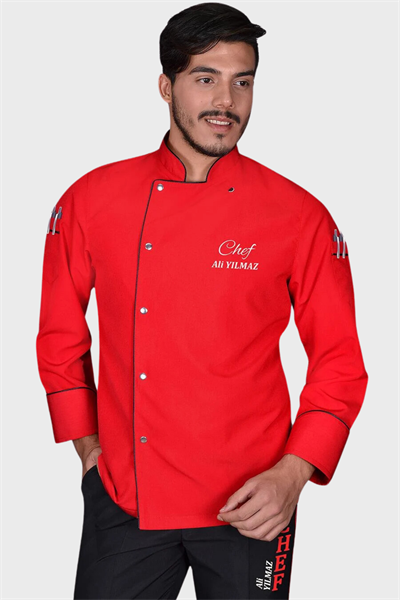 1441 Classıc Chef Aşçı Ceketi Kırmızı