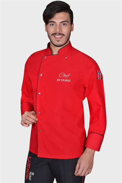 1441 Classıc Chef Aşçı Ceketi Kırmızı