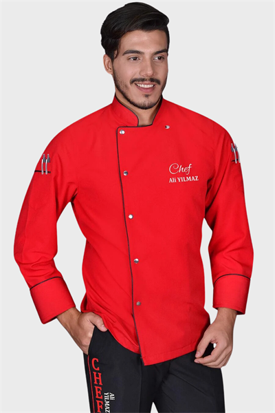 1441 Classıc Chef Aşçı Ceketi Kırmızı