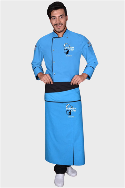 1470 Lider Turkısh Chef Aşçı Ceketi Turkuaz
